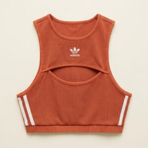 adidas Originals Ribbed Cut-Out Crop Tank Top