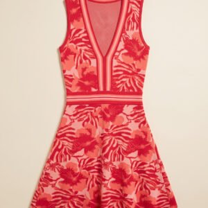 GUESS Tropical Floral Jacquard Knit Mini Dress