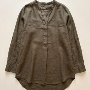 Malvin Collarless Linen Tunic Blouse