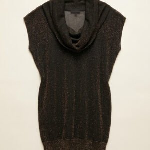 Ted Baker London Metallic Lurex Cowl Neck Knit Tunic Dress